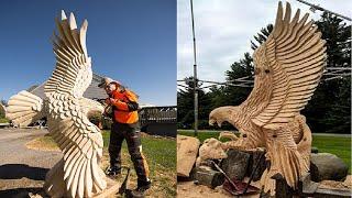 Amazing Fastest Skills Chainsaw Wood Carving, Incredible Woodworking ideas Easy