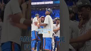 The moment Shai Gilgeous-Alexander lifted the Magic Johnson MVP trophy  ANOTHER ONE FOR SGA 