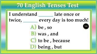 70 Mixed Tenses Test | Present Past Future | English All Tenses Mixed Quiz | No.1 Quality English