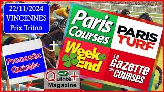 PRIX TRITON, VINCENNES, quinté+ du 22 Novembre 2024