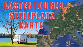 Kastentouren-Stellplatzkarte Stellplätze mit Video-Vorstellung, evtl. eine Hilfe bei der Planung