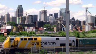 Trains at Montreal's Saint Charles Observation Deck