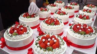 딸기케이크 Strawberry Bomb! Beautiful Strawberry Cake Making Process - Korean Bakery