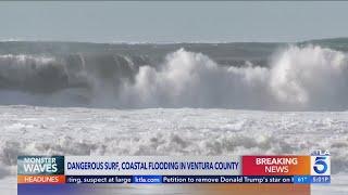 Dangerous surf peaking along Southern California coast