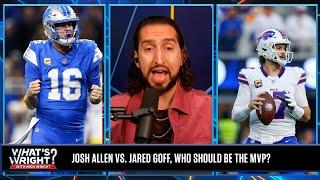 Jared Goff is ‘super alive’ for MVP, Josh Allen could help his chances with a win | What’s Wright?