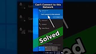 Can't Connect to this network. #wifi #windows10  #network