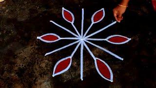 Aadi madham flower rangoli|Aadivelli kolam|Simple poo kolam|Traditional kolam|latest muggulu desgin