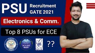 PSU Recruitment through GATE 2022 for ECE | PSU with GATE 2022 | Top 8  PSU for GATE Electronics