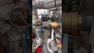 Replacing a broken ball valve in cooling tower drain #plumbing #comedy #hydronyc