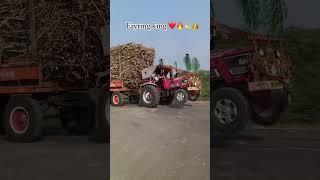 Mahindra Arjun Tractor heavy loaded sugarcane Trolley on Road  frying king