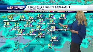 WATCH: Chilly and cloudy Thursday, light showers and colder Friday in North Carolina