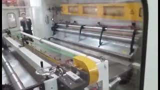 Non stop glue lamination kitchen tissue toilet paper towel rewinding machine and cutting machine