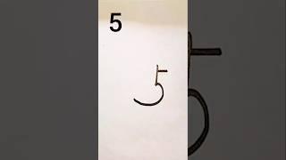 Easy drawing with number 5 for beginners #shorts #drawing #youtubeshorts