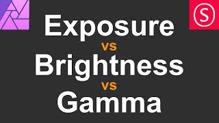 Exposure vs Brightness vs Gamma - Affinity Photo Beginner Tutorial