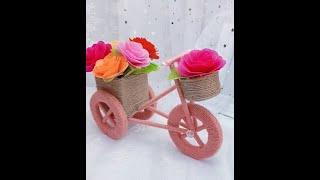 DIY Flower Bicycle/ How To Make a Flower Basket/ Rope craft Ideas/ Diy Flower Bike