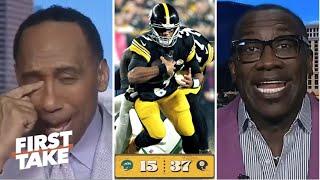 FIRST TAKE | Stephen A. & Shannon APOLOGIZE to Russell Wilson after Steelers DESTROY Jets 37-15