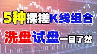 五种揉搓k线组合，洗盘试盘一目了然，学会轻松跟着主力吃肉#主力 #技术分析 #投资 #k线 #