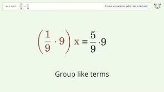 Solve 10/18=x/9: Linear Equation Video Solution | Tiger Algebra