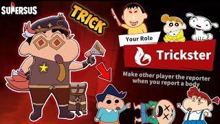 Shinchan became trickster in super sus and tricked his friends  | shinchan playing among us 3d 