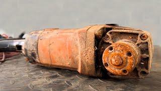 Restoration of Old Angle Grinder, Rusty