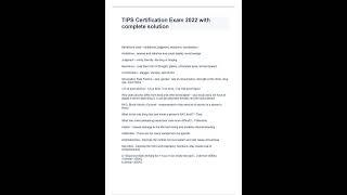 TIPS Certification Exam 2023 with complete solution