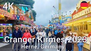 Tour on the first day of the opening of Cranger Kirmes Herne in Germany 4k 60fps 2023