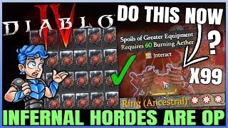 Diablo 4 - Infernal Hordes = INSANE - INFINITE Gold & GA Gear - Best Season 5 Infernal Horde Guide!