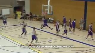 Jose Calderon dunk on Lakers Training Camp (NBA TV)