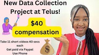 $40 in 30 Minutes! New Telus Data Collection Project; Limited Slots. Use Phone.