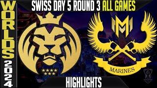 MDK vs GAM Highlights ALL GAMES | LoL Worlds 2024 Day 5 Round 3 | MAD Lions vs Gigabyte Marine