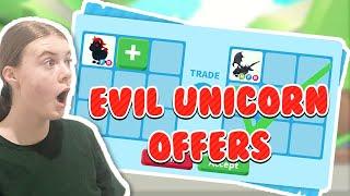 Adopt Me Evil Unicorn Offers! Should I ACCEPT?! Evil Unicorn Worth In Roblox Adopt Me 2022