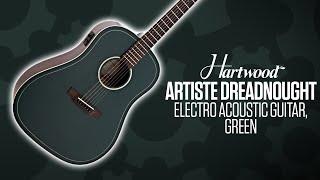 SOUNDCHECK Hartwood Artiste Dreadnought Electro Acoustic Guitar, Green | Gear4music Guitars