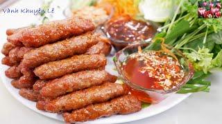 NEM NƯỚNG - How to make Vietnamese grilled pork meat sausages - easy recipe - No Machine Vanh Khuyen