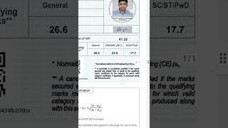 My gate score card #gate #civilengineering #shorts