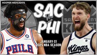 Sacramento Kings vs Philadelphia 76ers Full Game Highlights | Jan 1 | 2025 NBA Season