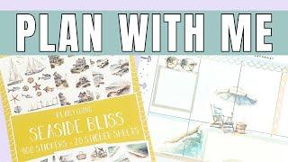 Plan With Me | Planything Beach Ocean Themed Spread | Classic Happy Planner