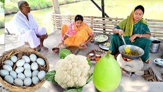 আজ হাঁসের ডিম আর ফুলকপি দিয়ে রান্না করলাম সাথে কাঁকড়া দিয়ে লাউ রান্না আর দুপুরে খাওয়া দাওয়া