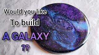 Learn how to make a resin galaxy for beginners | Galaxy design coaster with resin