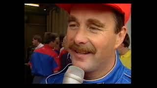 Nigel Mansell after Pole Position in Silverstone 1991