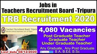 Jobs in Teachers Recruitment Board | Tripura TRB Recruitment 2020 | Govt Jobs