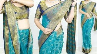 Slim look banarasi silk saree draping | quick & easy silk saree draping| best saree draping tutorial