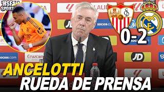 Rueda de prensa CARLO ANCELOTTI post partido SEVILLA 0 REAL MADRID 2 - La Liga
