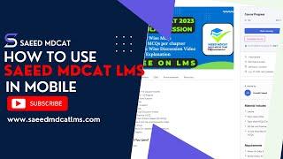 How to Use SAEED MDCAT LMS in Mobile