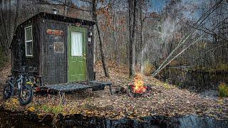 COLD RAINY NIGHT IN OUR CABIN by a River | Autumn in Minnesota