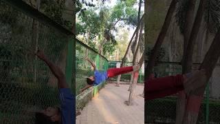 Ajay ji ka human flag lohe ki jali pr #amanrncvlogs #calisthenics #streetworkout #shorts #humanflag