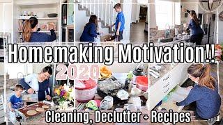 HOMEMAKING + CLEAN WITH ME 2020 :: KITCHEN CLEAN DECLUTTER ORGANIZE #WITHME + EASY HEALTHY RECIPES!