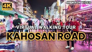 [4K HDR] 2024 Backpacker Street Khao San Road Bangkok | Virtual Walking Tour