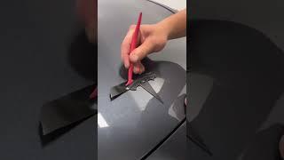 Tesla Emblem Blackout using Vinyl Wrap, step by step #carwrap #tesla