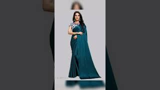 Plain satin saree with designer blouse  || Satin saree designs and How to style satin saree tip