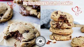 Big Keto Hazelnut Chocolate Stuffed Cookies!